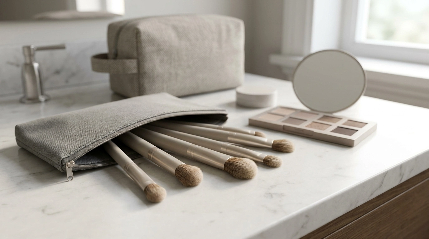 6-Piece Goat Hair Eyeshadow Brushes + Travel Bag