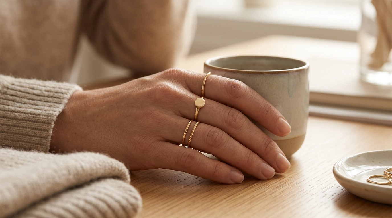 Personalized Gold-Plated Alphabet Rings for Daily Wear
