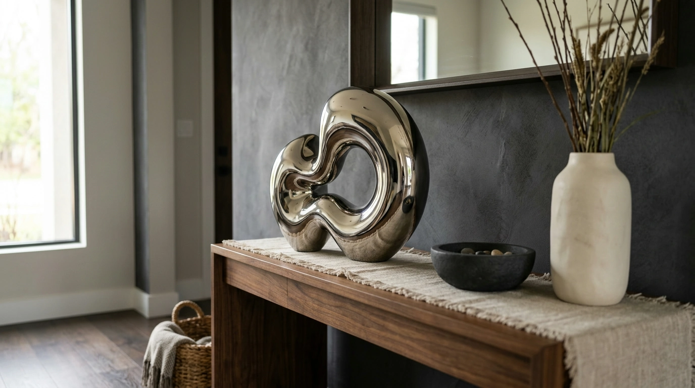 How to Style a Modern Electroplated Abstract Sculpture