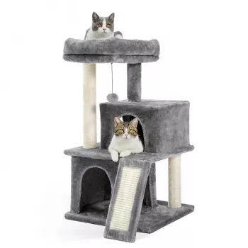 Multilevel Cat Tree: Double Condos, Perch & Scratcher